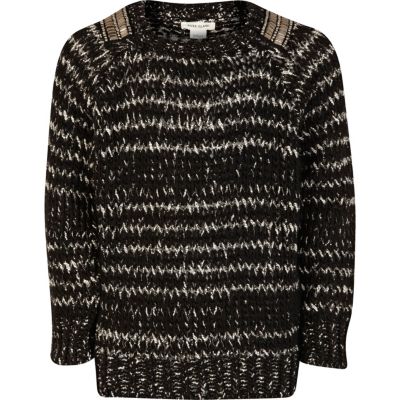 Girls black stripe jumper