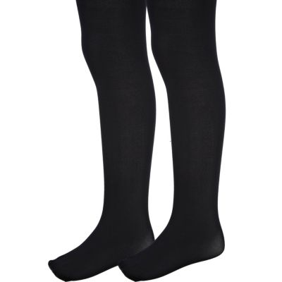 Girls black 2 pack of tights