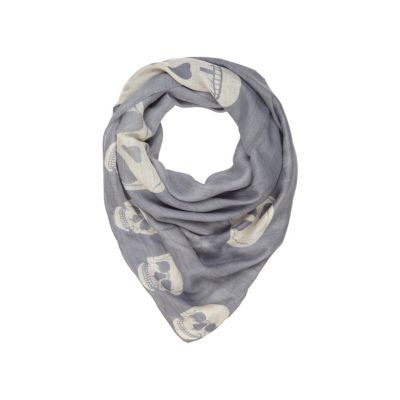 Girls grey skull print snood