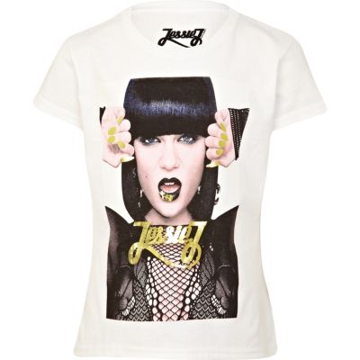 Girls white jessie j boyfriend t-shirt