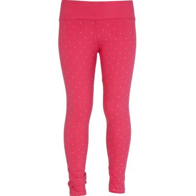 Girls pink studded leggings