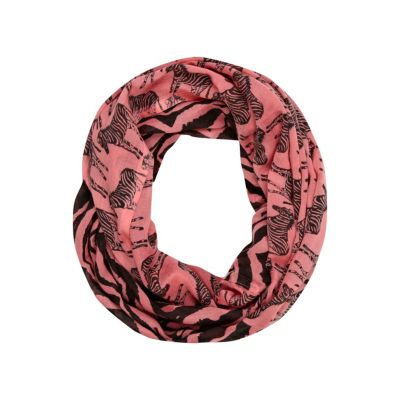 Girls pink zebra print snood