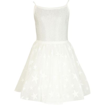 Girls cream star ballerina dress