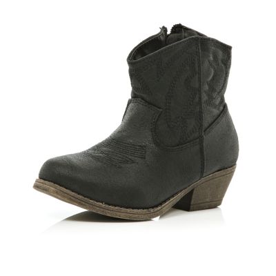 Girls black western boots
