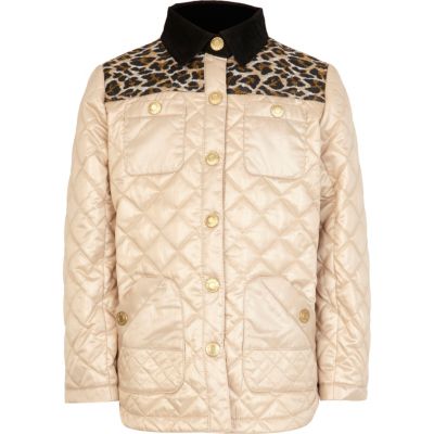 Girls cream animal yoke jacket