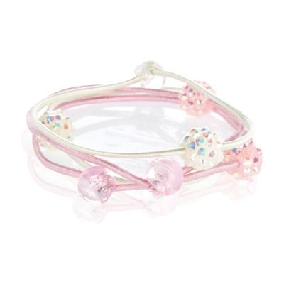Girls pink four pack crystal hair bands