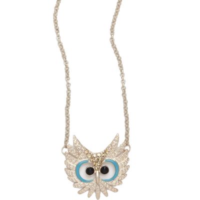 Girls gold tone owl necklace