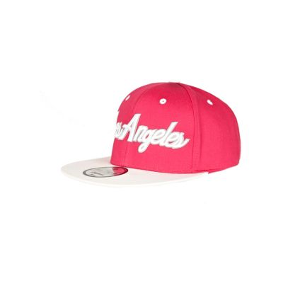Girls bright pink Los Angeles snapback hat