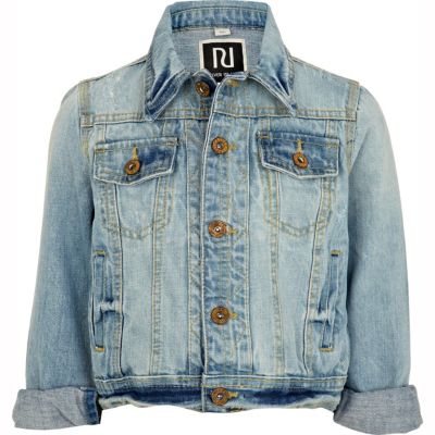 Girls blue light wash denim jacket