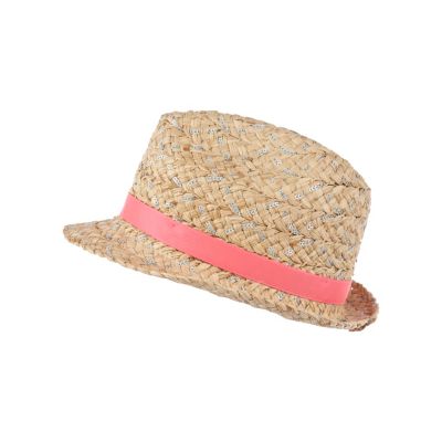 Girls biege sequin trilby hat