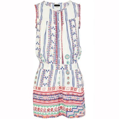Girls white aztec playsuit