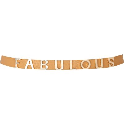 Girls beige fabulous belt