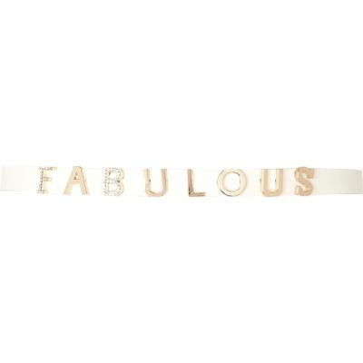 Girls white fabulous belt