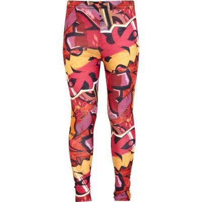 Girls pink graffiti print leggings