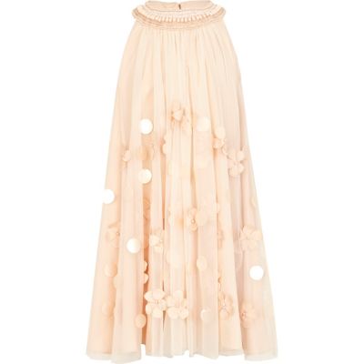 Girls pink petal swing dress