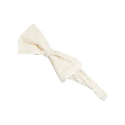 Girls white lace stretch head band