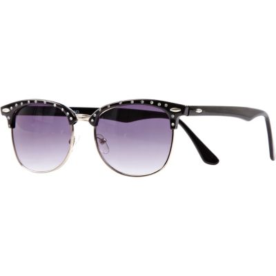 Girls black diamante sunglasses