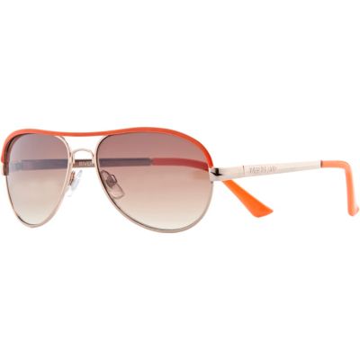 Girls coral neon aviator sunglasses