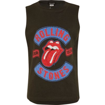 Girls black Rolling Stones tank top