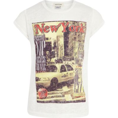 Girls white New York magazine t-shirt