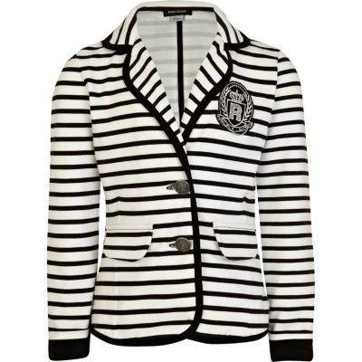 Girls cream stripe blazer