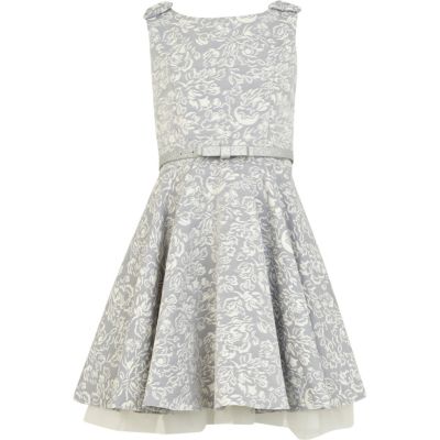 Girls blue floral prom dress 