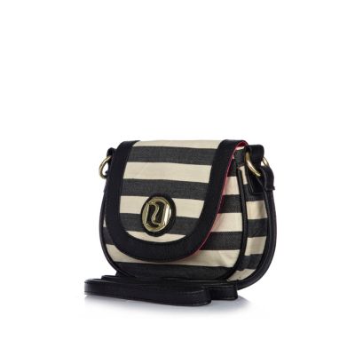 Girls blue stripe cross body bag