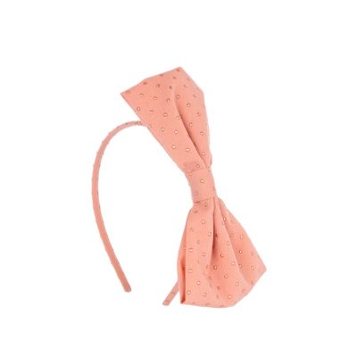 Girls pink studded bow headband