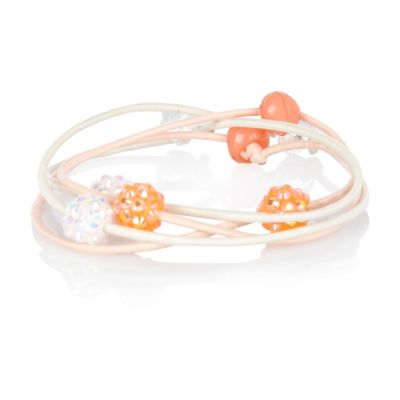 Girls coral four pack crystal hairbands