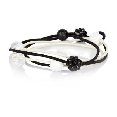 Girls black four pack crystal hair bands