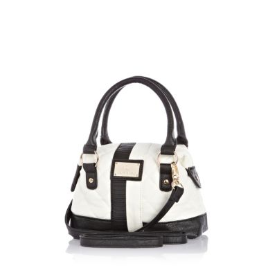 Girls white quilted tote bag