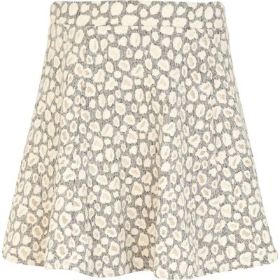 Girls blue animal print skater skirt