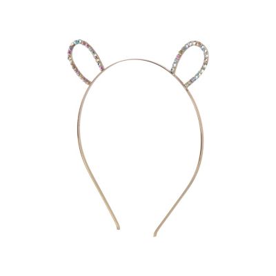 Girls gold tone bear headband