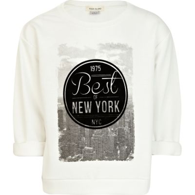 Girls cream best of NY sweat top