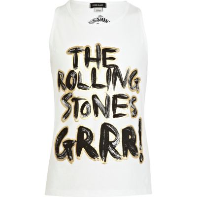 Girls white The Rolling Stones grr! tank top