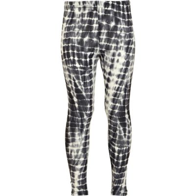 Girls grey tie dye leggings