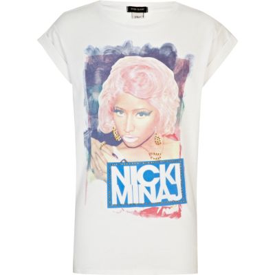 Girls white ovesized Nicki Minaj t-shirt