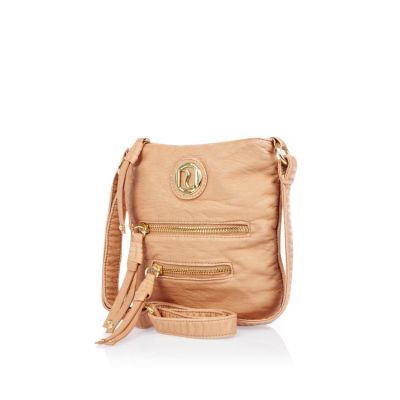 Girls coral cross body messenger bag