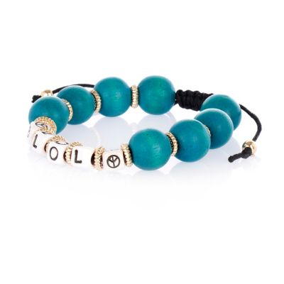 Girls turquoise LOL beaded bracelet