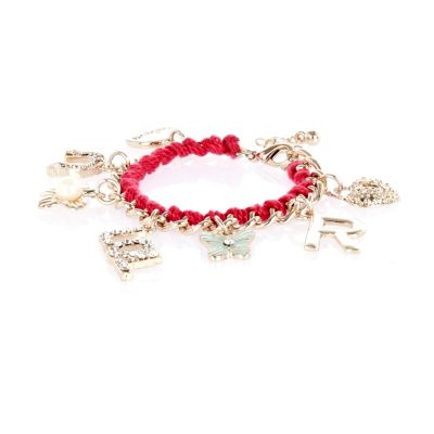 Girls pink charm bracelet