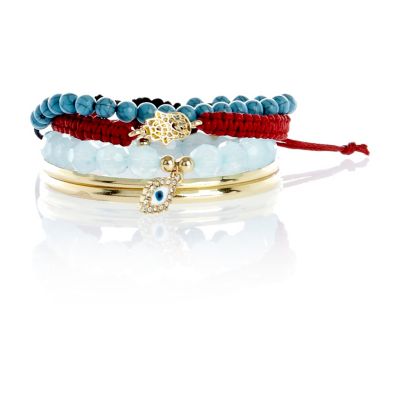Girls blue festival bangle pack
