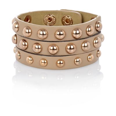 Girls light brown studded cuff