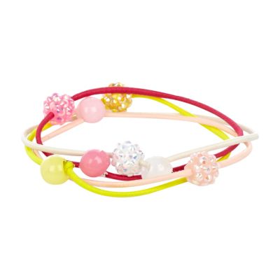 Girls pink four pack sparkle hair bands