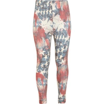 Girls blue stars and stripes print leggings