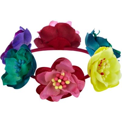 Girls multi coloured floral bracelet
