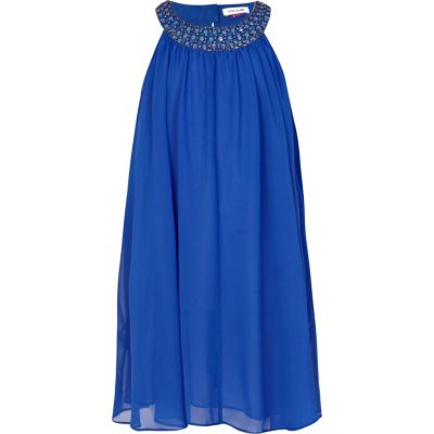 Girls blue babydoll dress 