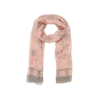 Girls pink skull print scarf