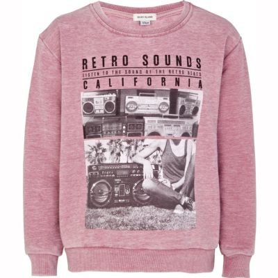 Girls pink retro sounds sweat top