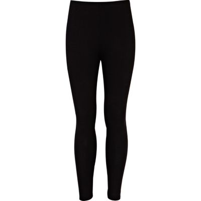 Girls black studded leggings