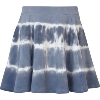 Girls blue tie dye skater skirt